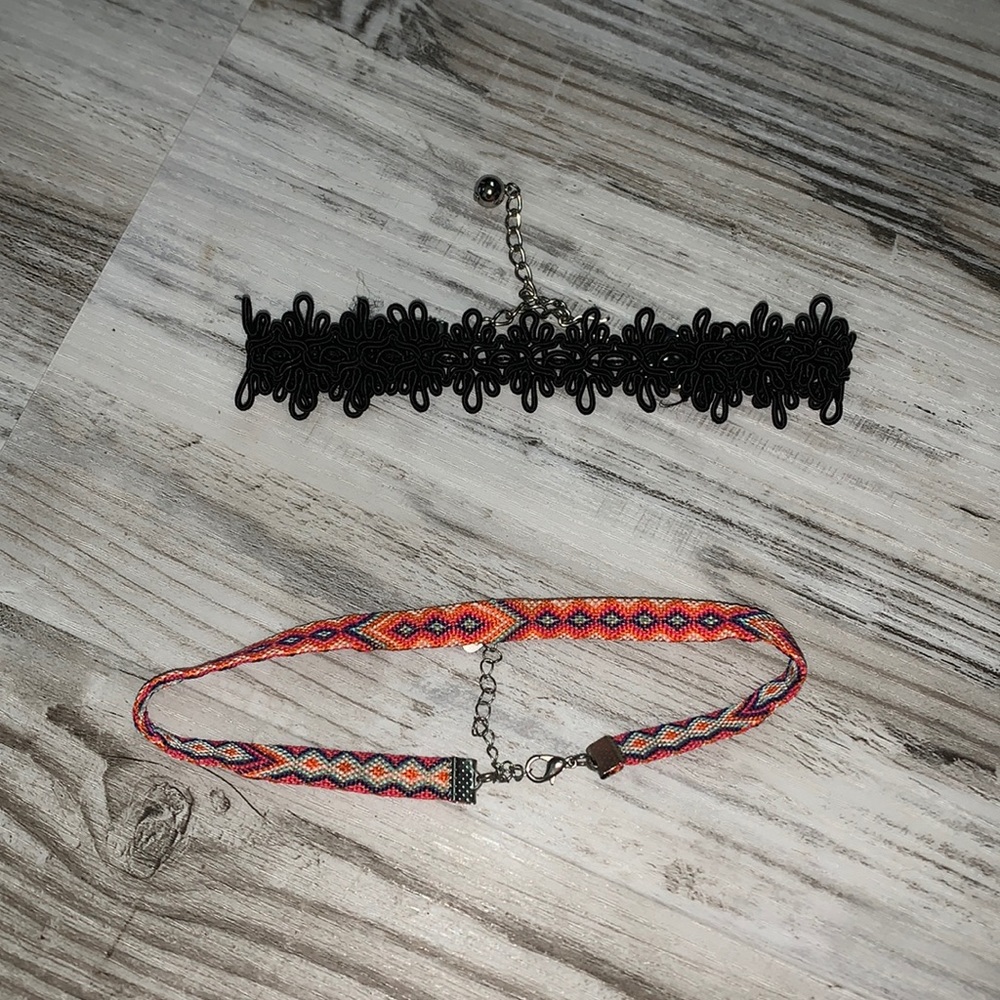 Rainbow and black choker